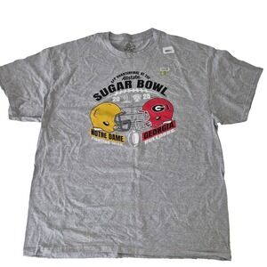 Notre Dame Georgia Sugar Bowl Shirt Large NCAA Football Playoff 2025 Blue 84 Tee